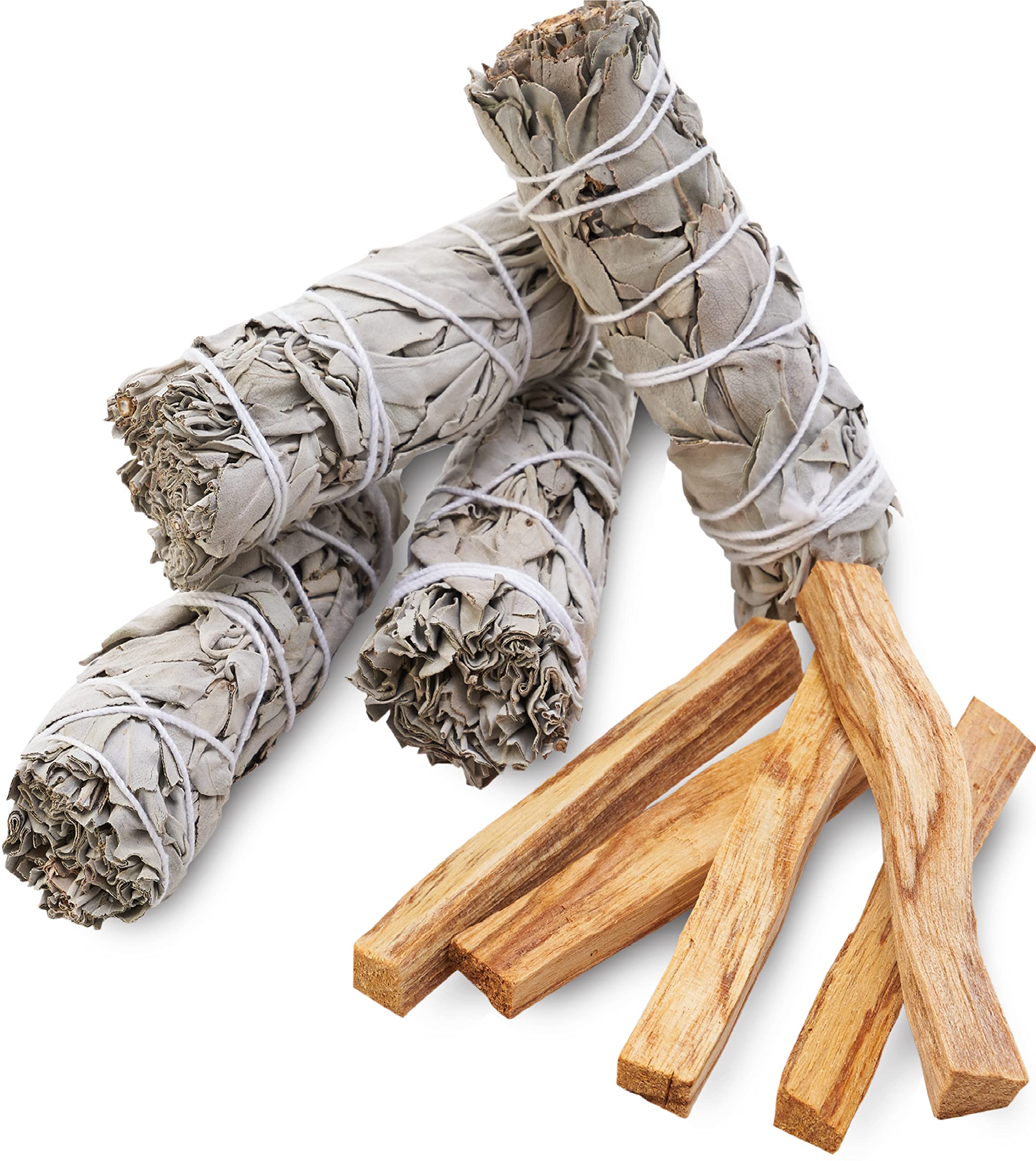 White Sage & Palo Santo for Smudging Healing Purifying Meditating & Incense